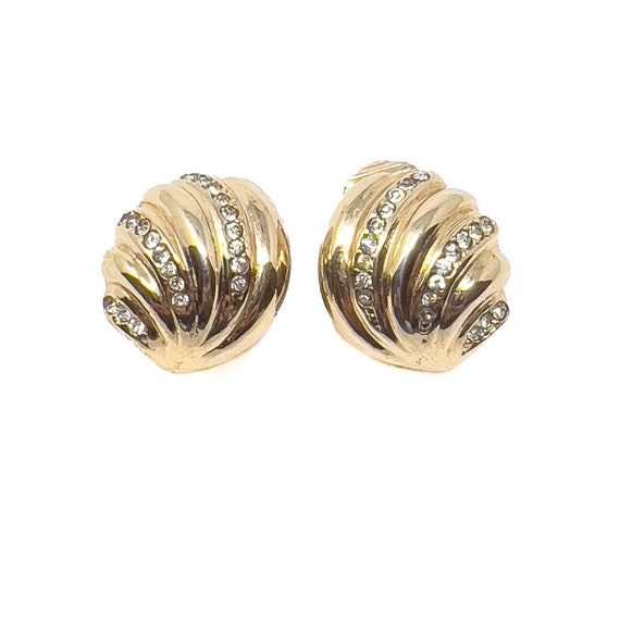 Christian Dior Earrings 1980s Gold Plated Vintage… - image 1