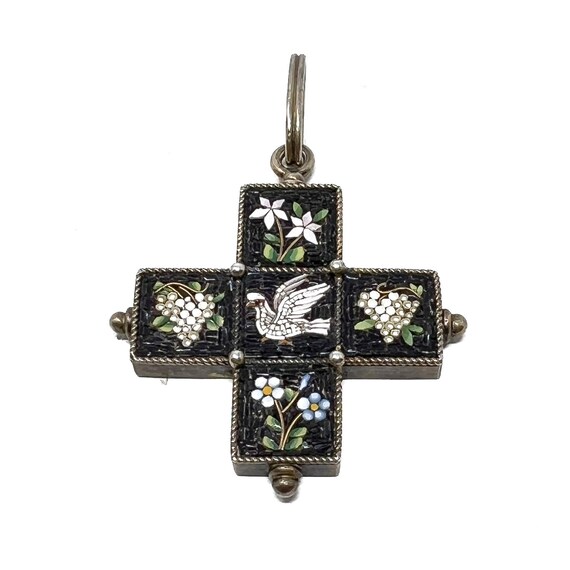 Victorian Micro-Mosaic Cross Antique Mid-1800s It… - image 4