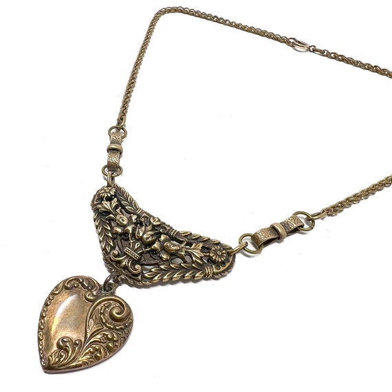 ◆VINTAGE HOLLYWOOD◆ Heart Long Chain Necklace VH2313NE009B Joseff of Hollywood Necklace Vintage Heart Pendant - Etsy