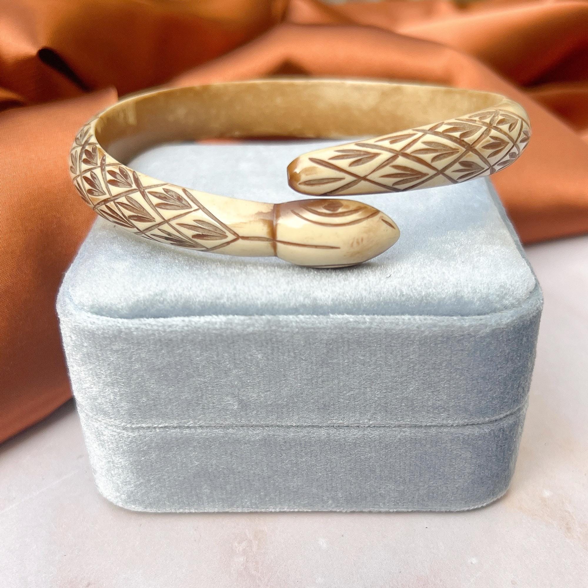 アールデコ バングル 1920 年代 ヴィンテージ セルロイド スネーク