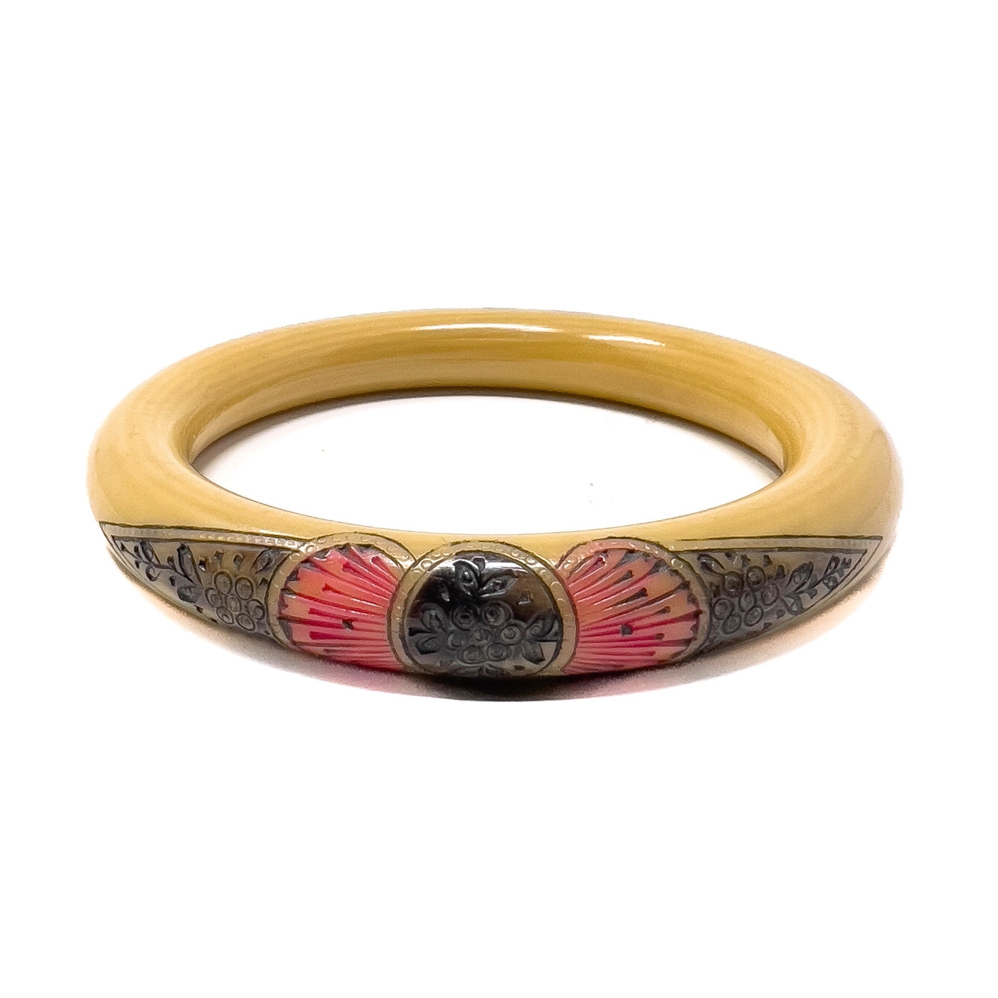 Art Deco Bangle Vintage 1920s Engraved Celluloid - Etsy