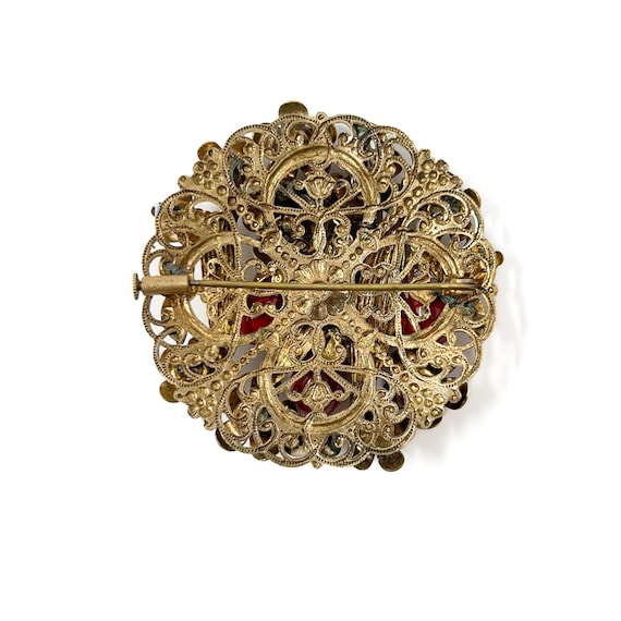 Broche Art Déco Vintage En Verre Moulé - Tchécoslovaquie Circa 1925 - Clip - Occasion