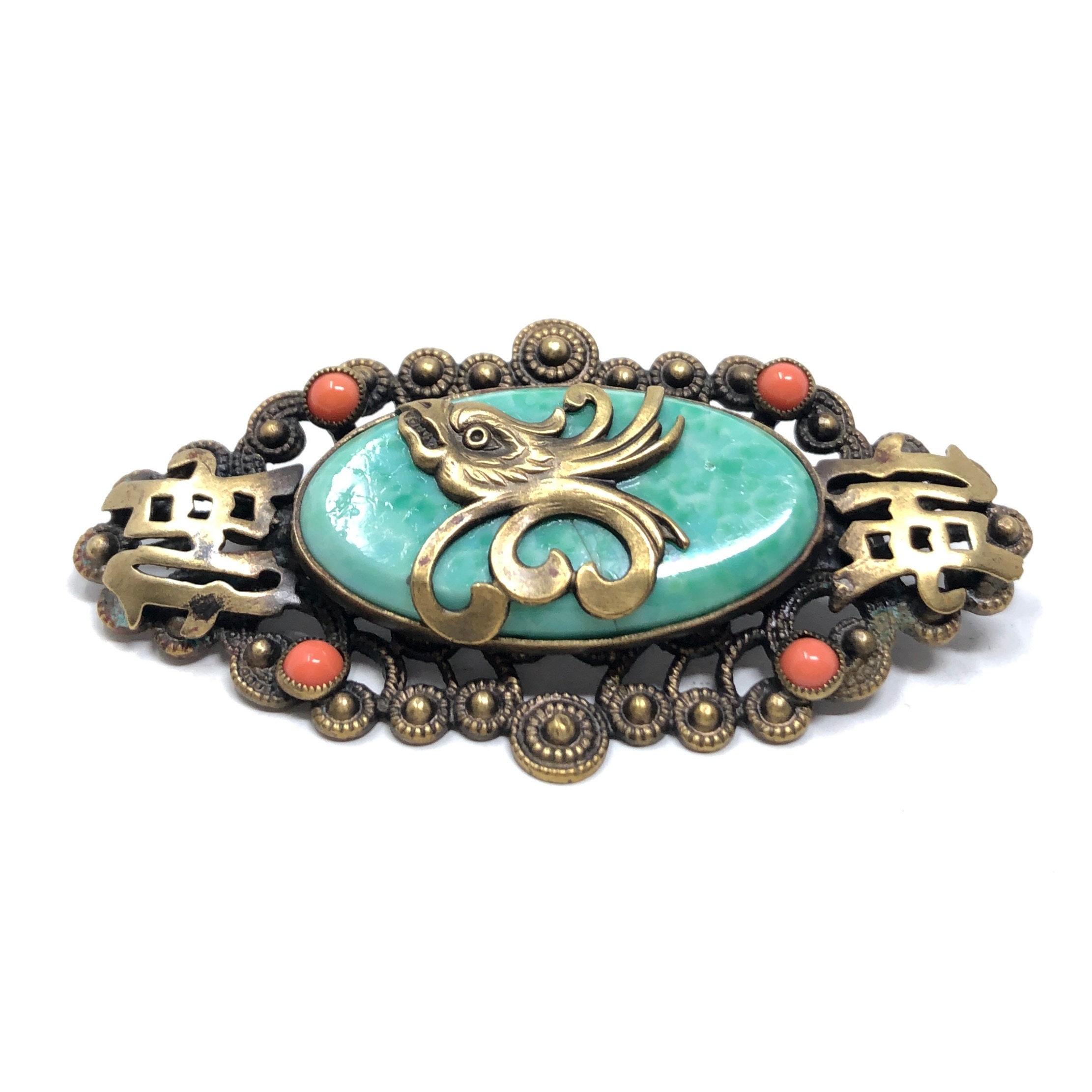 Neiger Brothers 1920s Art Deco East Asian Inspired Vintage Brooch
