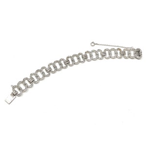 1920s Art Deco Hand Set Paste Vintage Rope Design Bracelet