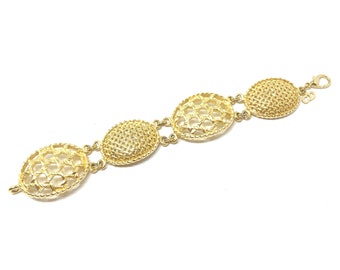 Christian Dior 1980s Gold Plated 'Cannage' Design Vintage Bracelet