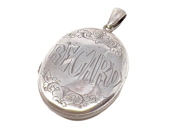 Viktorianisches Silber Regard Antique Floral Gravierte Medaillon