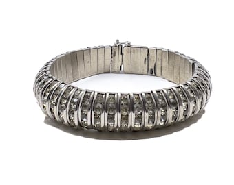 Schreiber and Hiller 1930s Art Deco Channel Set Paste Vintage Cuff