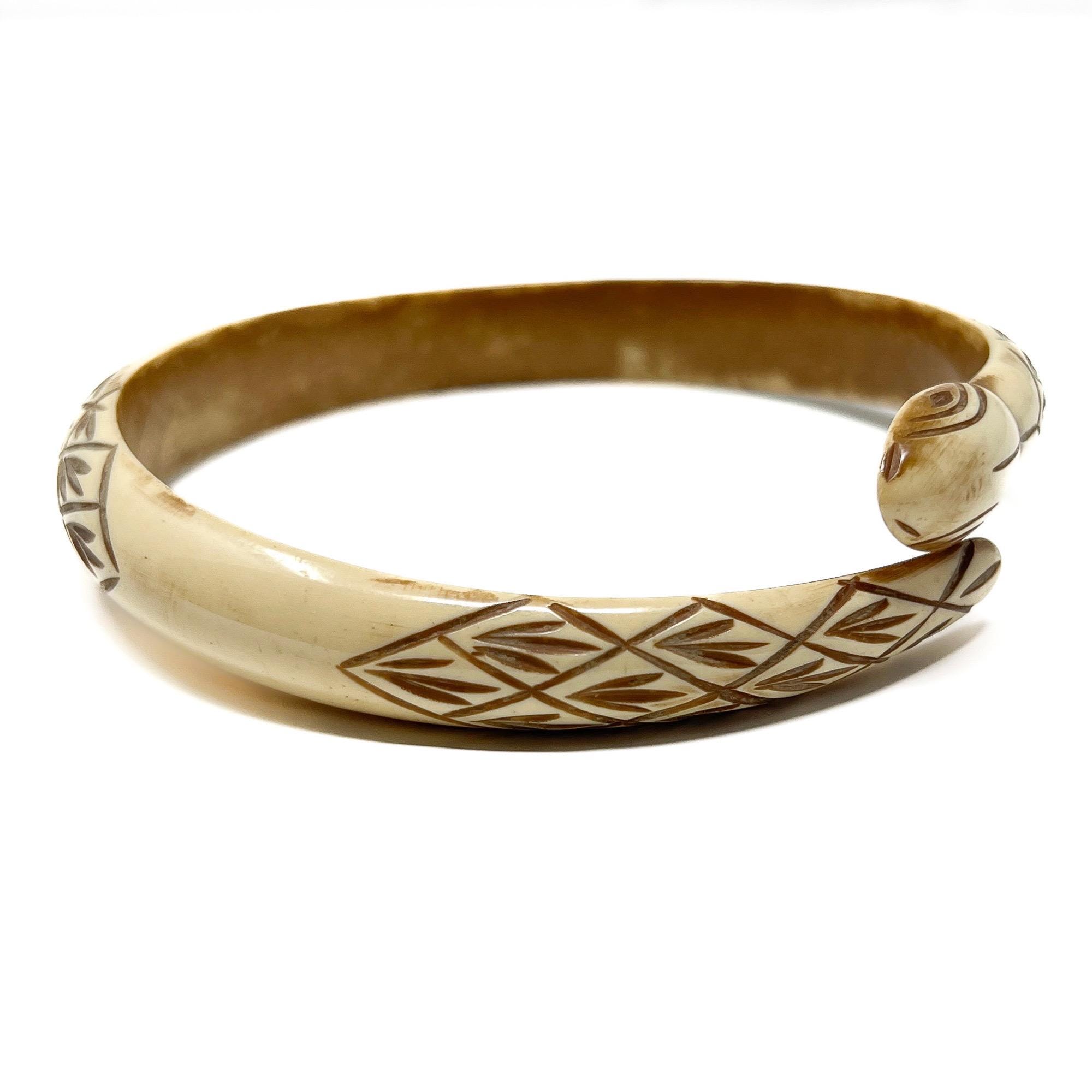 アールデコ バングル 1920 年代 ヴィンテージ セルロイド スネーク