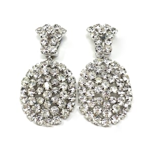 1950s German Vintage Statement Rhinestone Earrings