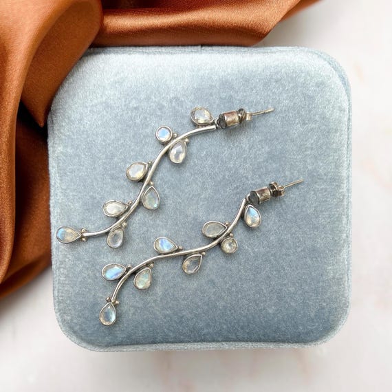 Anello Bara In Pietra Di Luna Arcobaleno Anello In Argento Sterling 925 Con Piet - Foto 5