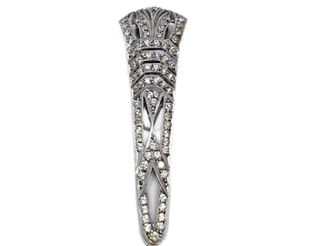1930s Art Deco German Silver and Paste Vintage Dress Clip