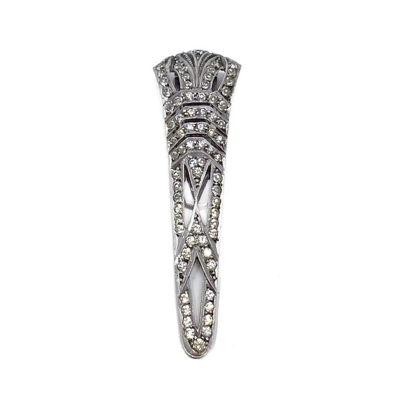 1930s Art Deco German Silver and Paste Vintage Dress Clip