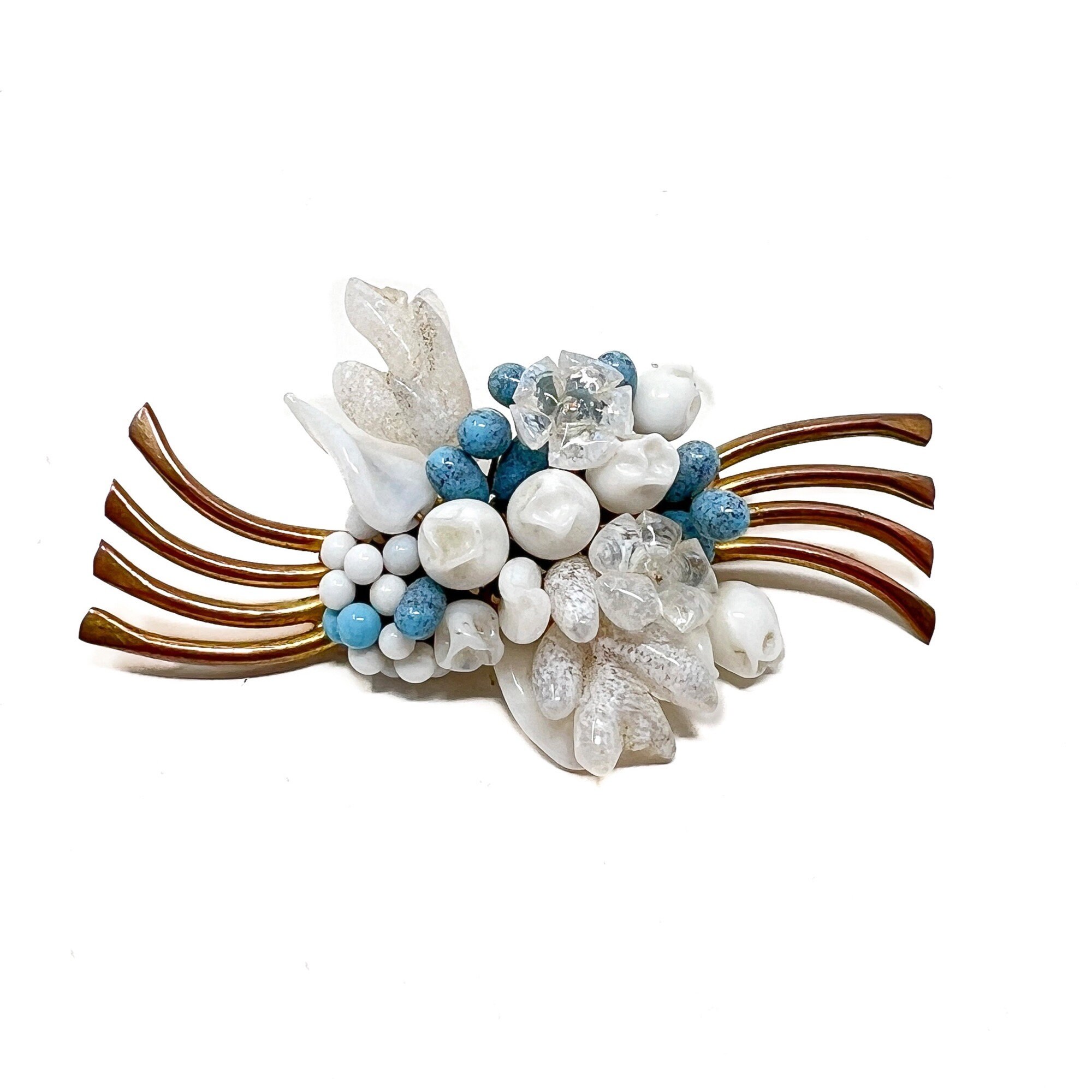 Broche Vintage Haute Couture Rousselet Années 1950 - Bijou Ancien, Occasion, Style Rétro Français