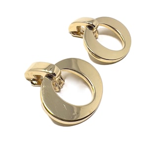 Christian Dior 1980s Earrings Vintage Gold Plated Logo