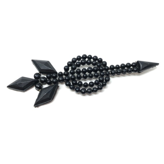 Victorian French Jet Arrow Brooch