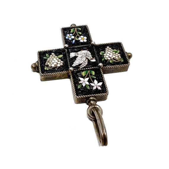 Victorian Micro-Mosaic Cross Antique Mid-1800s It… - image 6