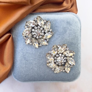 Kenneth Jay Lane 1960s Earrings Vintage Rhinestone Flowers