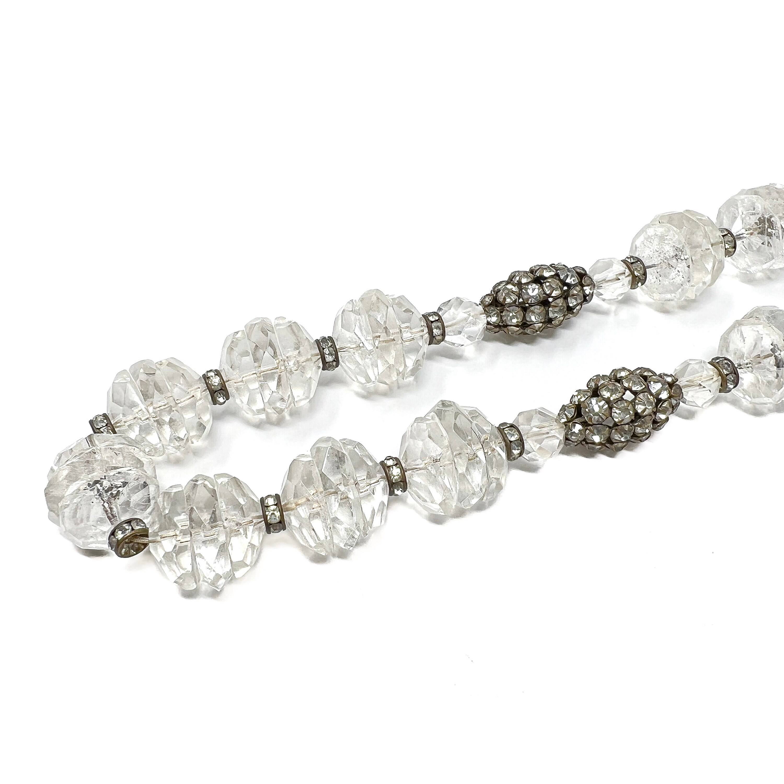 Collier Ancien Vintage En Perles De Pâte De Verre - Occasion, Origine France