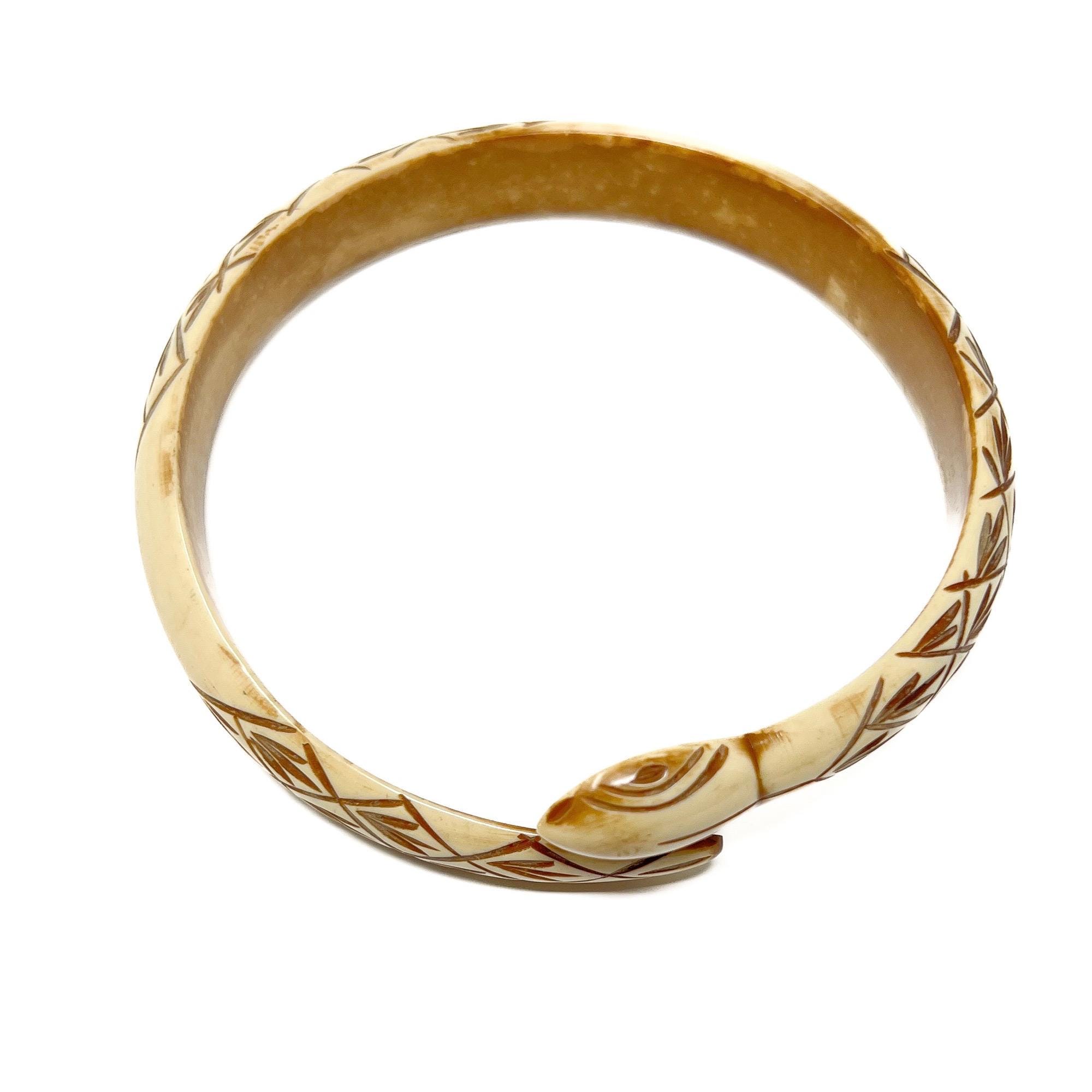 アールデコ バングル 1920 年代 ヴィンテージ セルロイド スネーク