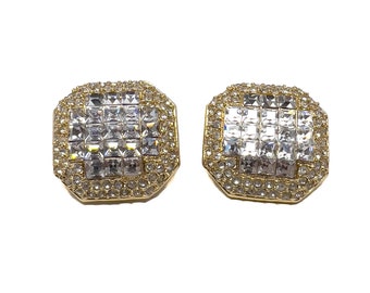 Balenciaga 1980s Earrings Vintage Pavé Set Rhinestones