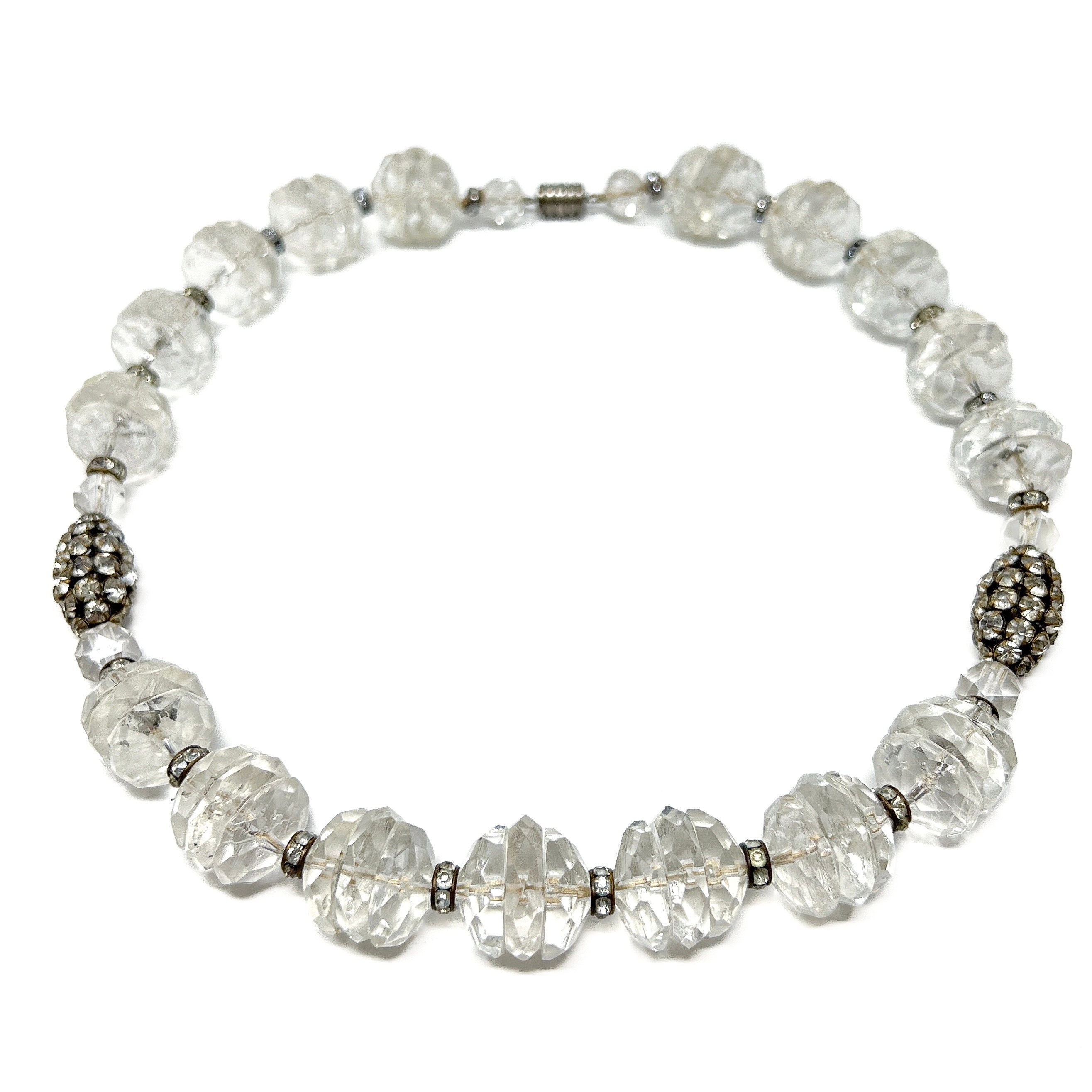 Collier Vintage Années 60/70 En Perles De Pâte De Verre Multicolores - Longueur Mi-longue
