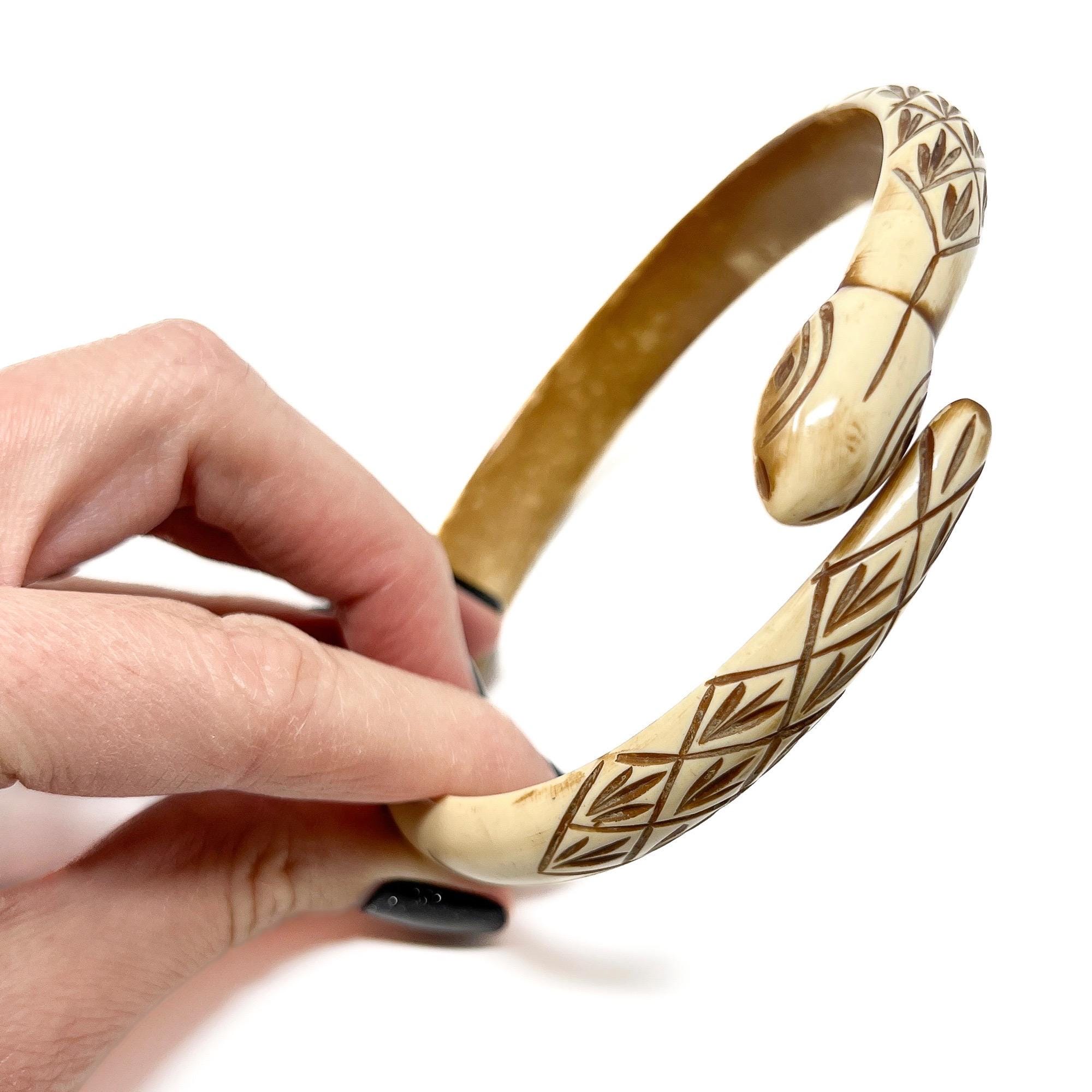 アールデコ バングル 1920 年代 ヴィンテージ セルロイド スネーク