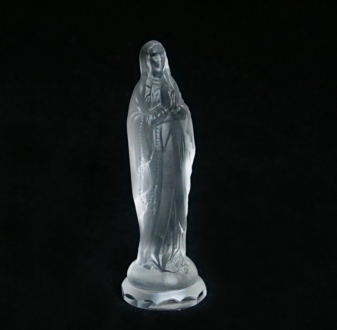 ART DECO Crystal Glass Madonna Sculpture Statuette Figurine Artur Pleva