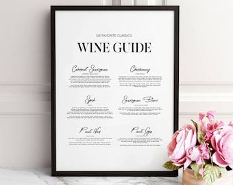 Wine guide, Wine guide print, Wine print, Wine wall art, Kitchen prints, Kitchen wall art, Dining room print, Dining room wall art