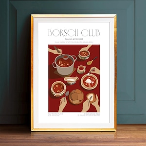 Ukrainian Borsch Print | Ukrainian Borscht Poster, Fun Kitchen Wall Art, Dining Room Print, Ukrainian Food Wall Art, Stand with Ukraine