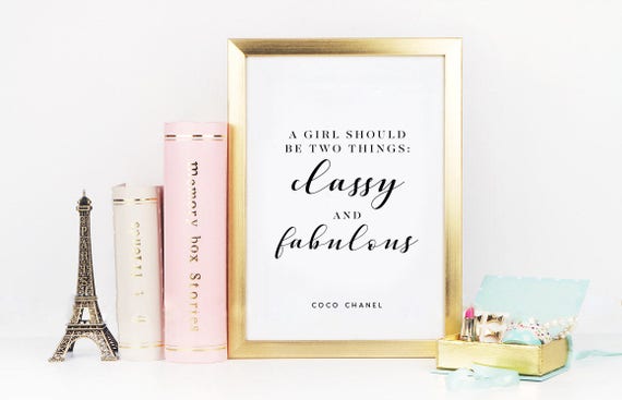 Buy Classy and Fabulous Coco Chanel Quote Fashion Print Fashion Online in  India 