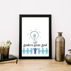 Arte de pared de liderazgo / Citas de líderes / Regalos de líderes / Arte de pared de oficina / Cartel imprimible de liderazgo / Regalo para líderes