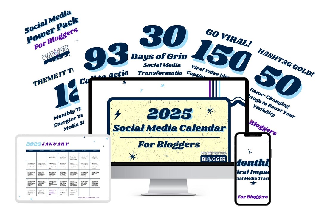 2025 Social Media Calendar for Bloggers | Social Media Content Planner ...