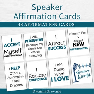 Speaker Affirmation Cards Digital Download | Positive Affirmation Cards | Printable Affirmation Cards for Professional Speakers