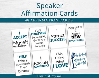 Speaker Affirmation Cards Digital Download | Positive Affirmation Cards | Printable Affirmation Cards for Professional Speakers