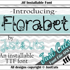 Florabet Font, floral font, floral alphabet, fancy font, fonts, ttf, flower font, florabet, pretty font, floral, flowers, pretty, garden image 1