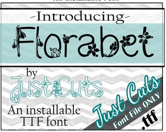 Florabet Font, floral font, floral alphabet, fancy font, fonts, ttf, flower font, florabet, pretty font, floral, flowers, pretty, garden