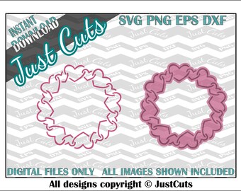 Linked Hearts Frame, SVG, valentines SVG, heart, monogram, border, frame, circle, love, eps, png, dxf, cricut, silhouette, chain, circle