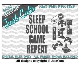 Gamer svg, eat sleep, game svg, controller svg, video game, gamer, SVG, PNG, EPS, dxf, svg files, cut files, cricut files, sihouette files
