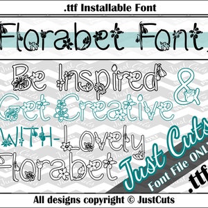 Florabet Font, floral font, floral alphabet, fancy font, fonts, ttf, flower font, florabet, pretty font, floral, flowers, pretty, garden image 3