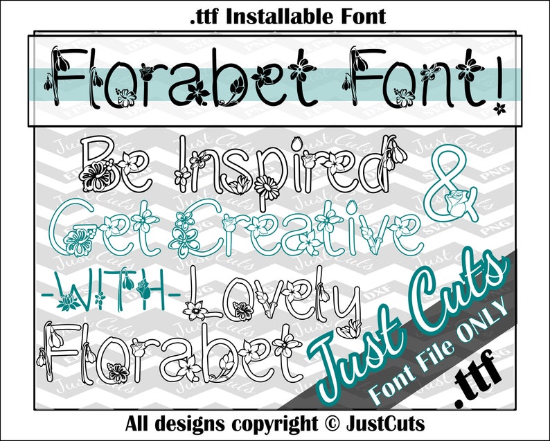 Florabet Font, floral font, floral alphabet, fancy font, fonts, ttf, flower font, florabet, pretty font, floral, flowers, pretty, garden image 3