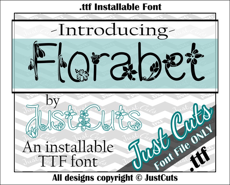 Florabet Font, floral font, floral alphabet, fancy font, fonts, ttf, flower font, florabet, pretty font, floral, flowers, pretty, garden image 1