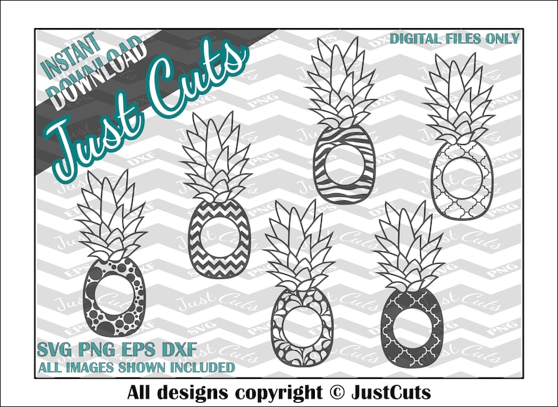Download Pineapple SVG Set pineapple monogram patterned layered | Etsy