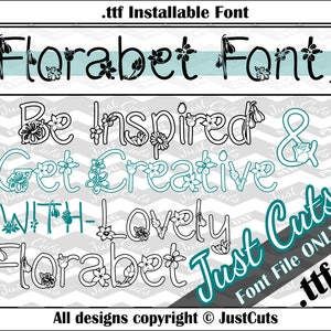 Florabet Font, floral font, floral alphabet, fancy font, fonts, ttf, flower font, florabet, pretty font, floral, flowers, pretty, garden image 8