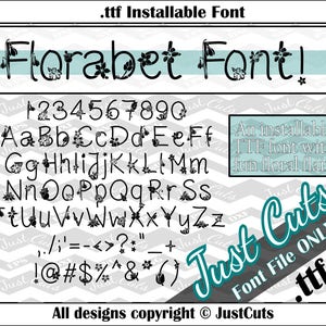 Florabet Font, floral font, floral alphabet, fancy font, fonts, ttf, flower font, florabet, pretty font, floral, flowers, pretty, garden image 2