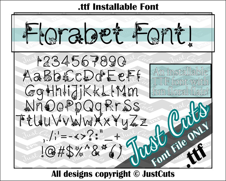 Florabet Font, floral font, floral alphabet, fancy font, fonts, ttf, flower font, florabet, pretty font, floral, flowers, pretty, garden image 2