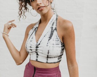 Bliss Bra - Black + White (organic cotton stretch)