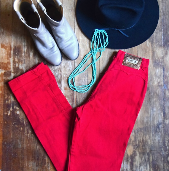 Vintage Red LAWMAN Western Jeans, Lawman Western J