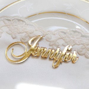Segnaposto per matrimonio / Etichette personalizzate con nome tagliate al laser / Nomi in acrilico per decorazioni eleganti da tavola