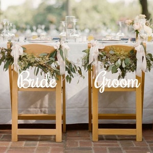 Bride and Groom Chair Signs