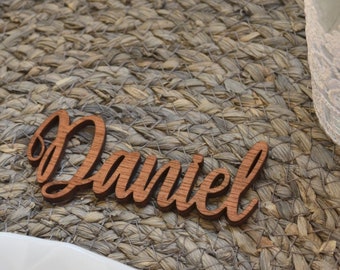 Wedding place cards, laser cut names for wedding table decoration, custom name place cards